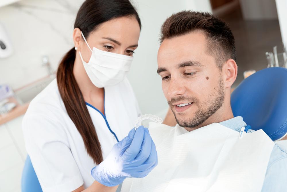 An Adult Male Undergoing Teeth Whitening Procedure at Kokomo Family Dentistry